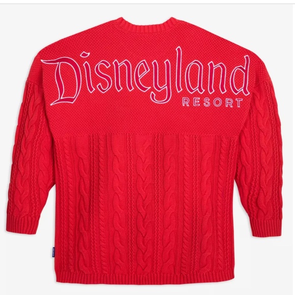 Disneyland Red Cable Knit Spirit Jersey, Large - Picture 1 of 5